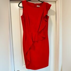 Vibrant Red Calvin Klein Dress Size 6 Just in time for the Holidays